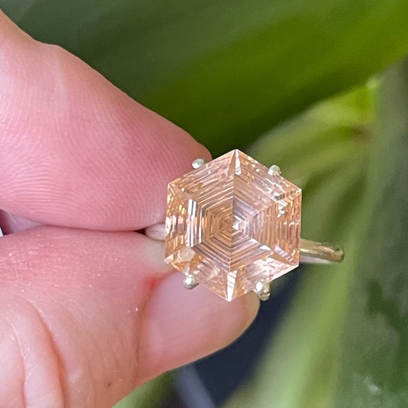 Gorgeous peach Morganite Silver rings 7, 8.5 - Picture 2 of 12